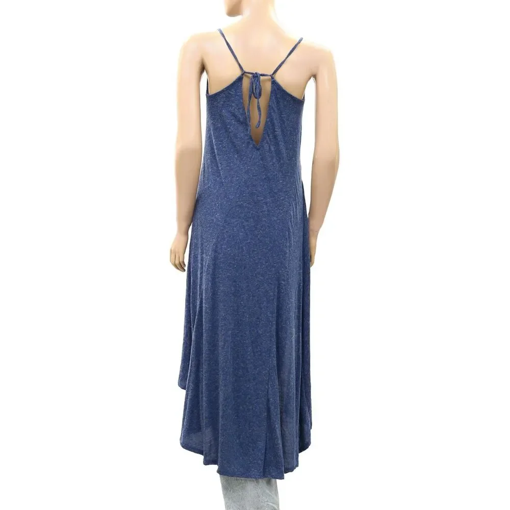 Free People Free-est Cassidy Maxi Tank Top Asymmetrical High Low Blue XS 289496